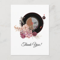 adult music, vinyl record thank you card