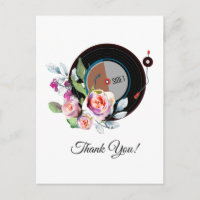adult music, vinyl record thank you card