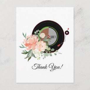 adult music, vinyl record thank you card