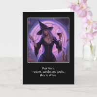 Adult Niece Happy Halloween Funny Witch Wine