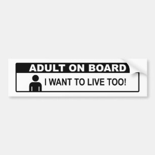 Adult On Board Bumper Sticker