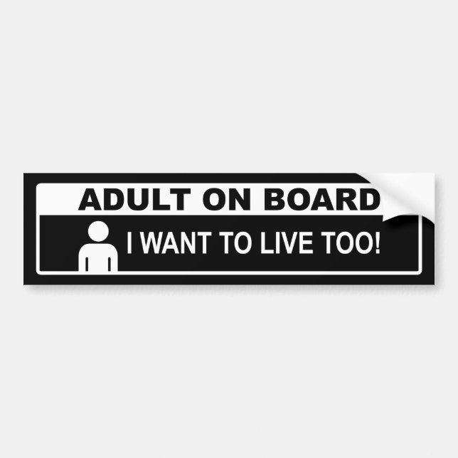 Adult On Board Bumper Sticker (Front)