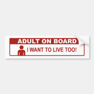 Adult On Board Bumper Sticker