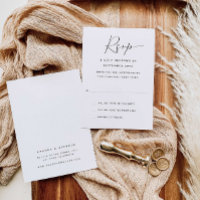 Adult Only Modern Calligraphy Wedding RSVP Card