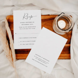 Adult Only | One Guest Wedding RSVP Card