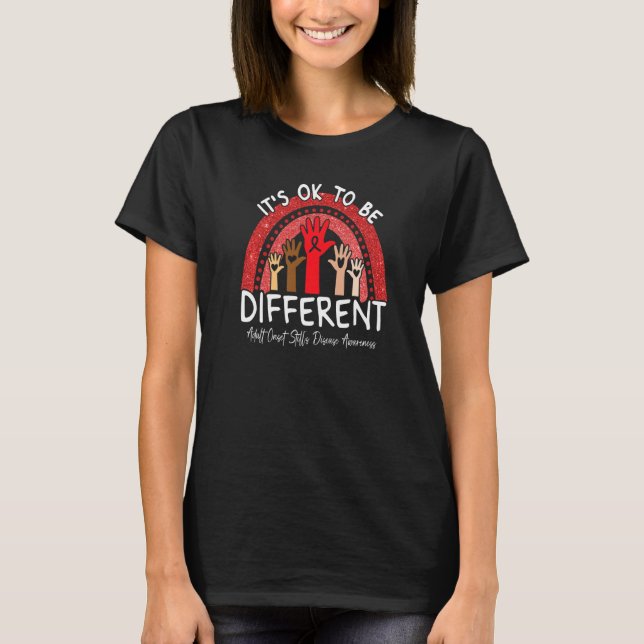 Adult Onset Stillu2019s Disease Awareness Red Rain T-Shirt (Front)
