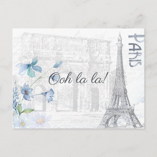 Adult Paris Themed any occasion party add photo Invitation Postcard (Front)
