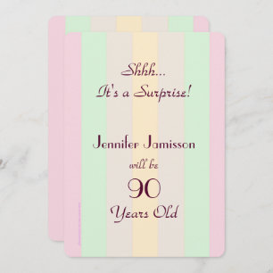 Adult Pastel Striped SURPRISE Party Invite