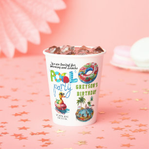 Adult Pool Party Summer Beach Birthday  Paper Cups
