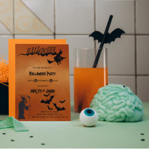 Adult Scary Halloween Party Death Invitation