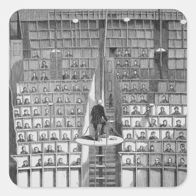 Adult School in the Chapel, on the Separate System Square Sticker (Front)