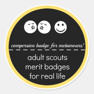 Adult Scout Merit Badge: Compersion Classic Round Sticker