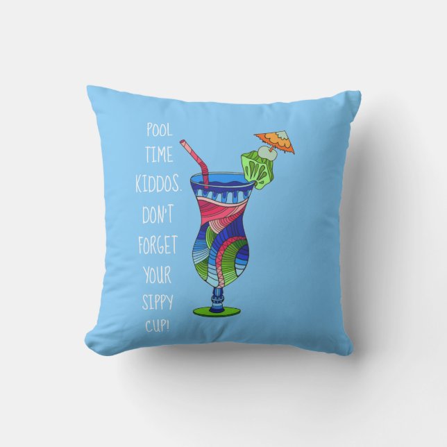 Adult Sippy Cup (blue), Cute Pool Cushion (Front)