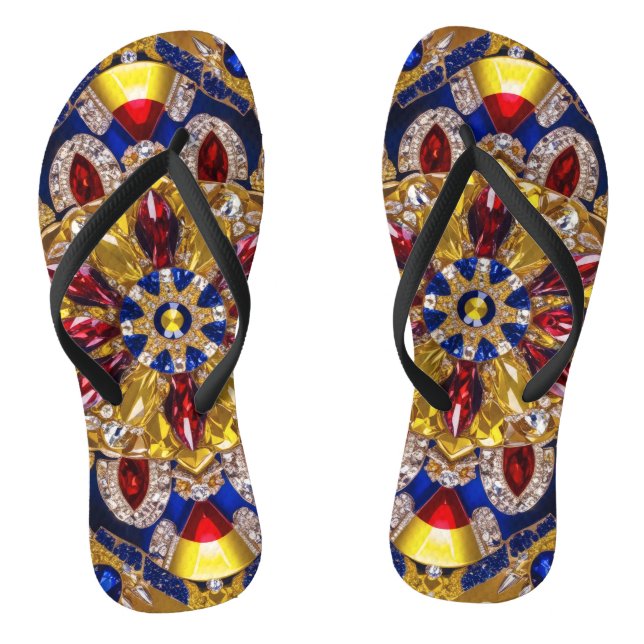 Adult Slim Straps with Colombian Colours Thongs (Footbed)