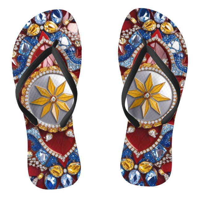 Adult Slim Straps with Colombian Colours Thongs (Footbed)