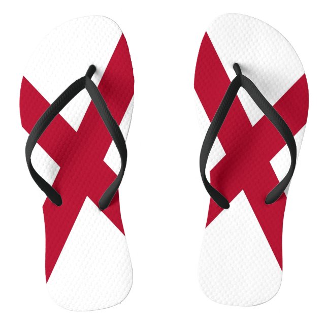 Adult Slim Straps with Flag of Alabama, USA Thongs (Footbed)