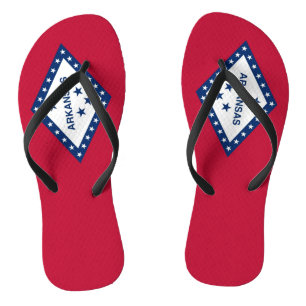 Adult Slim Straps with Flag of Arkansas, USA Thongs