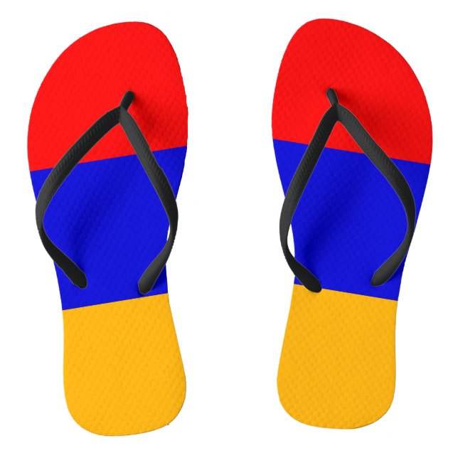 Adult Slim Straps with Flag of Armenia Thongs (Footbed)