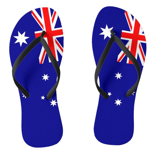 Adult Slim Straps with Flag of Australia Thongs (Footbed)