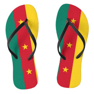 Adult Slim Straps with Flag of Cameroon Thongs