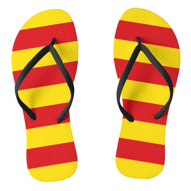 Adult Slim Straps with Flag of Catalonia Thongs (Footbed)