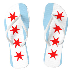Adult Slim Straps with Flag of Chicago, USA Thongs