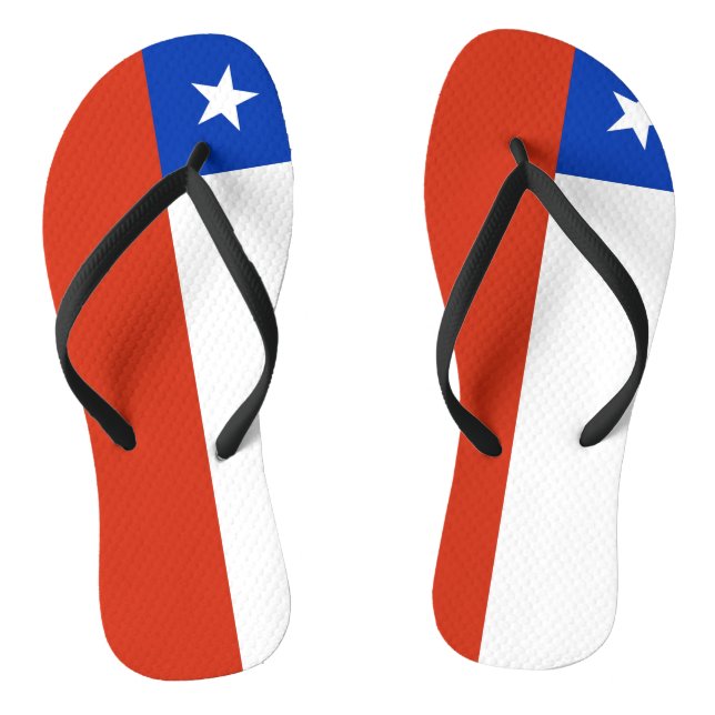 Adult Slim Straps with Flag of Chile Thongs (Footbed)