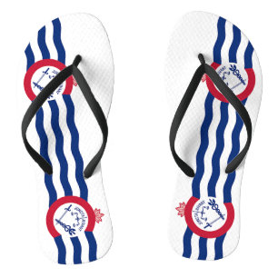 Adult Slim Straps with Flag of Cincinnati, USA Thongs