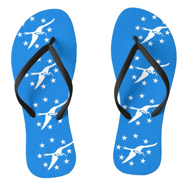 Adult Slim Straps with Flag of Corpus Christi, USA Thongs (Footbed)