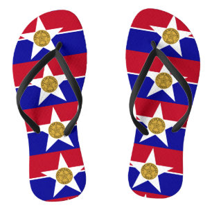 Adult Slim Straps with Flag of Dallas, USA Thongs