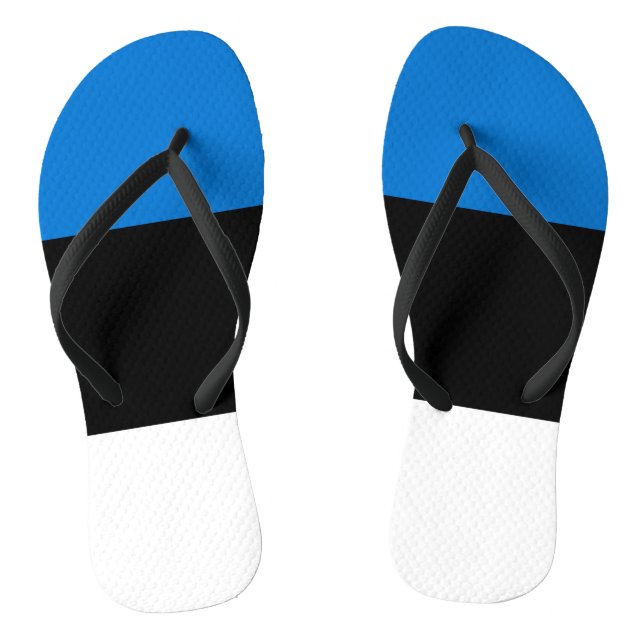 Adult Slim Straps with Flag of Estonia Thongs (Footbed)