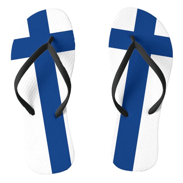 Adult Slim Straps with Flag of Finland Thongs (Footbed)