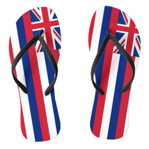 Adult Slim Straps with Flag of Hawaii, USA Thongs