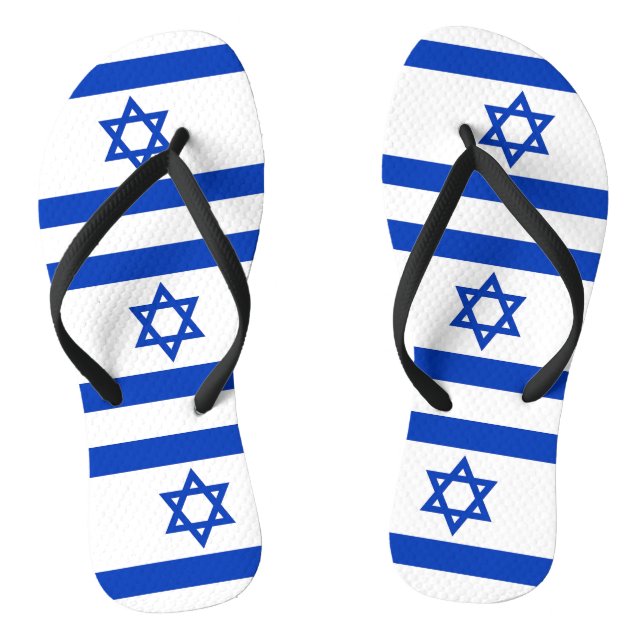 Adult Slim Straps with Flag of Israel Thongs (Footbed)