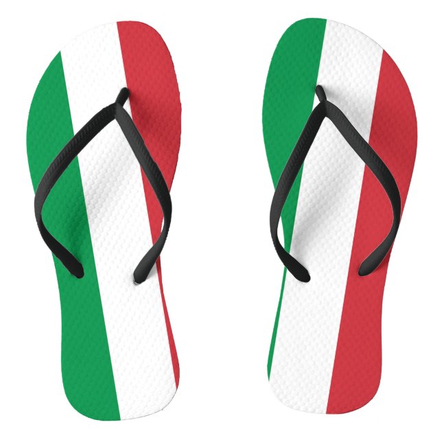 Adult Slim Straps with Flag of Italy Thongs (Footbed)