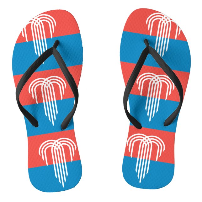Adult Slim Straps with Flag of Kansas City Thongs (Footbed)
