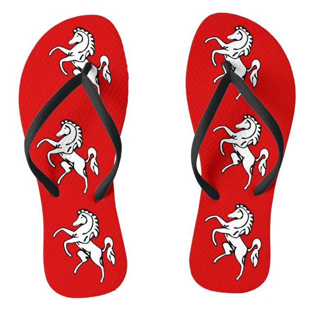 Adult Slim Straps with Flag of Kent County Thongs (Footbed)