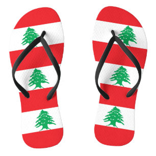 Adult Slim Straps with Flag of Lebanon Thongs