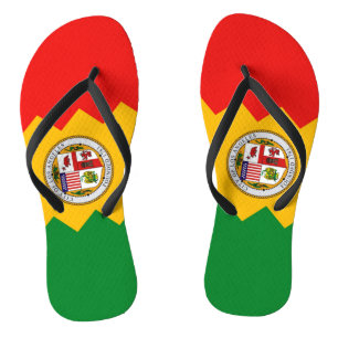 Adult Slim Straps with Flag of Los Angeles, USA Thongs
