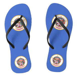Adult Slim Straps with Flag of Minnesota, USA Thongs