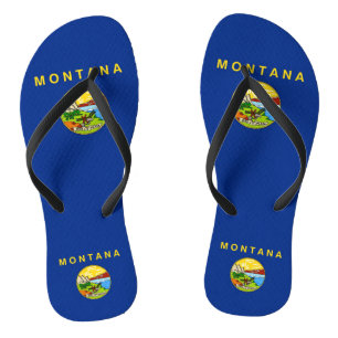 Adult Slim Straps with Flag of Montana, USA Thongs