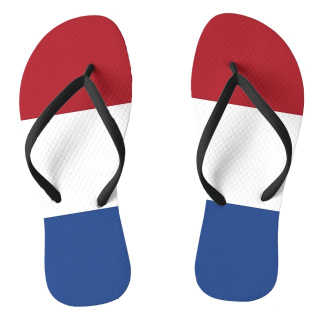Adult Slim Straps with Flag of Netherlands Thongs (Footbed)