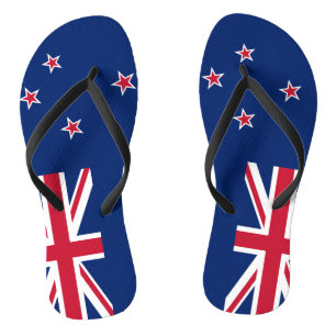 Adult Slim Straps with Flag of New Zealand Thongs