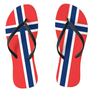 Adult Slim Straps with Flag of Norway Thongs