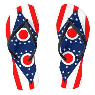 Adult Slim Straps with Flag of Ohio, USA Thongs