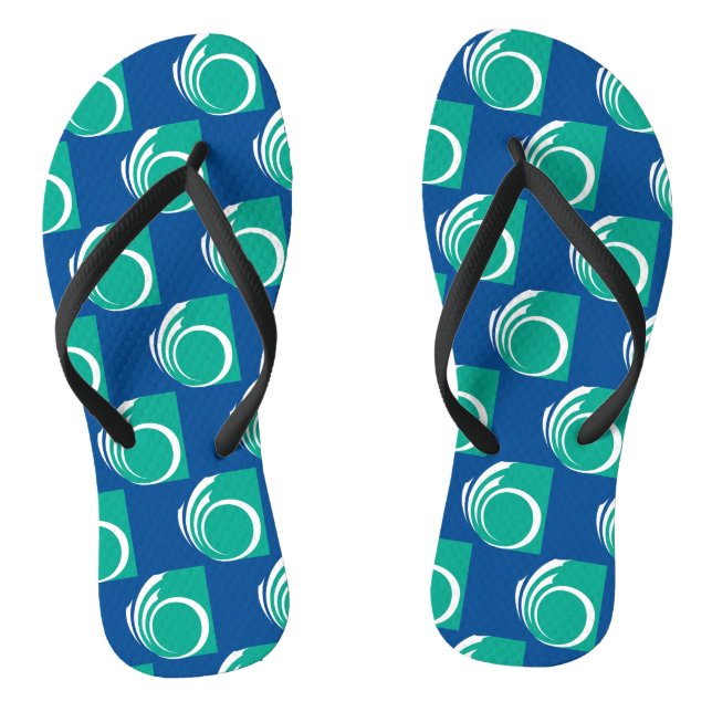 Adult Slim Straps with Flag of Ottawa, Canada Thongs (Footbed)