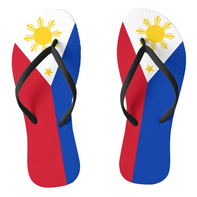 Adult Slim Straps with Flag of Philippines Thongs (Footbed)