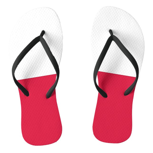 Adult Slim Straps with Flag of Poland Thongs (Footbed)