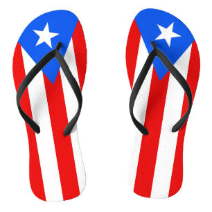 Adult Slim Straps with Flag of Puerto Rico, USA Thongs