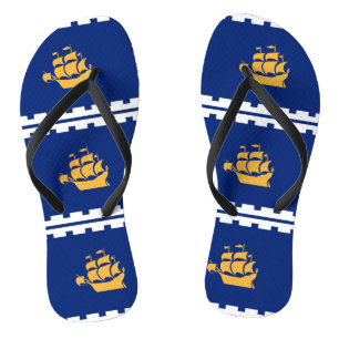 Adult Slim Straps with Flag of Quebec City Thongs